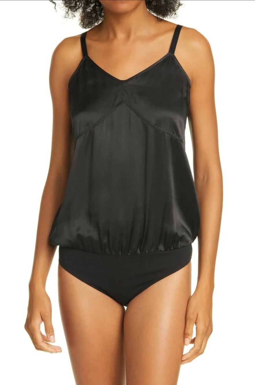 ATM Anthony Thomas Melillo Silk V-Neck Cami Bodysuit -S